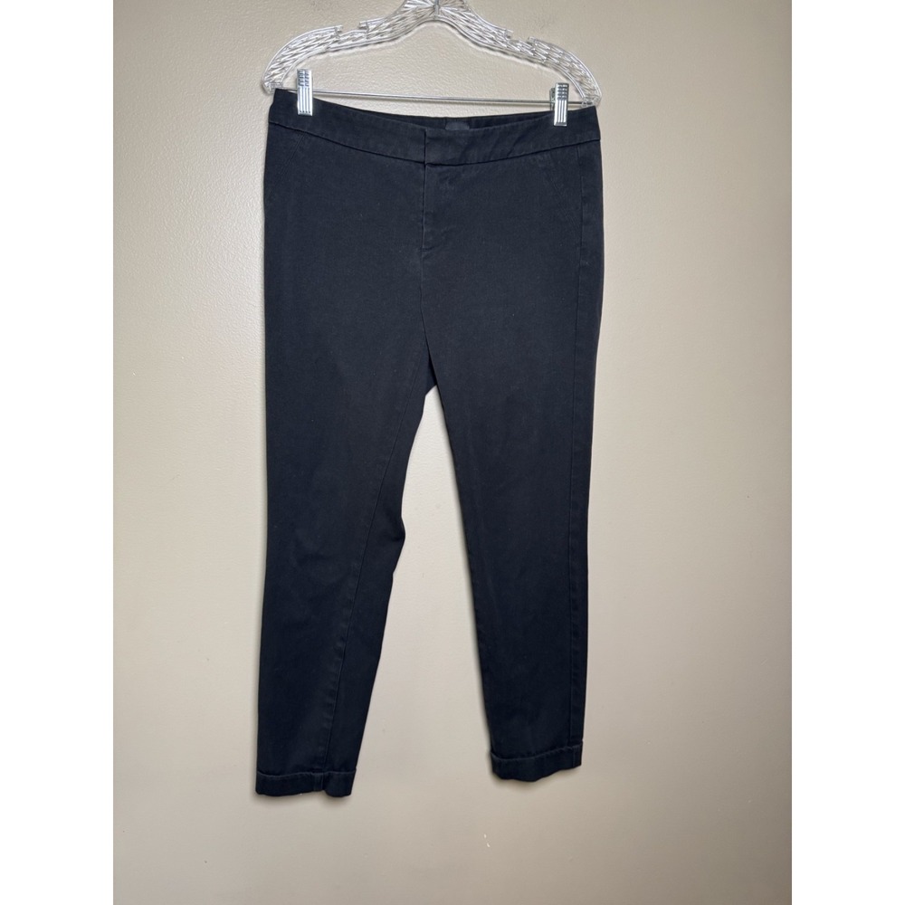 Women's Black Saks Fifth Avenue Ankle Cuffed Trousers Size 6